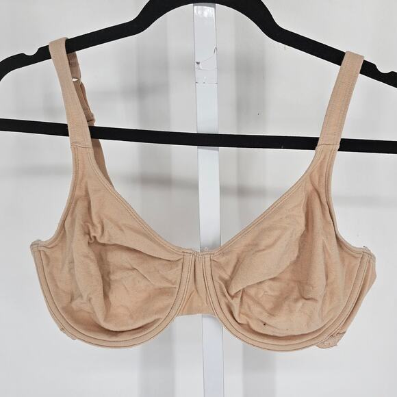 Fruit of the Loom Womens Sz 38D T Shirt Bra Beige Unlined Cotton - Picture 1 of 3